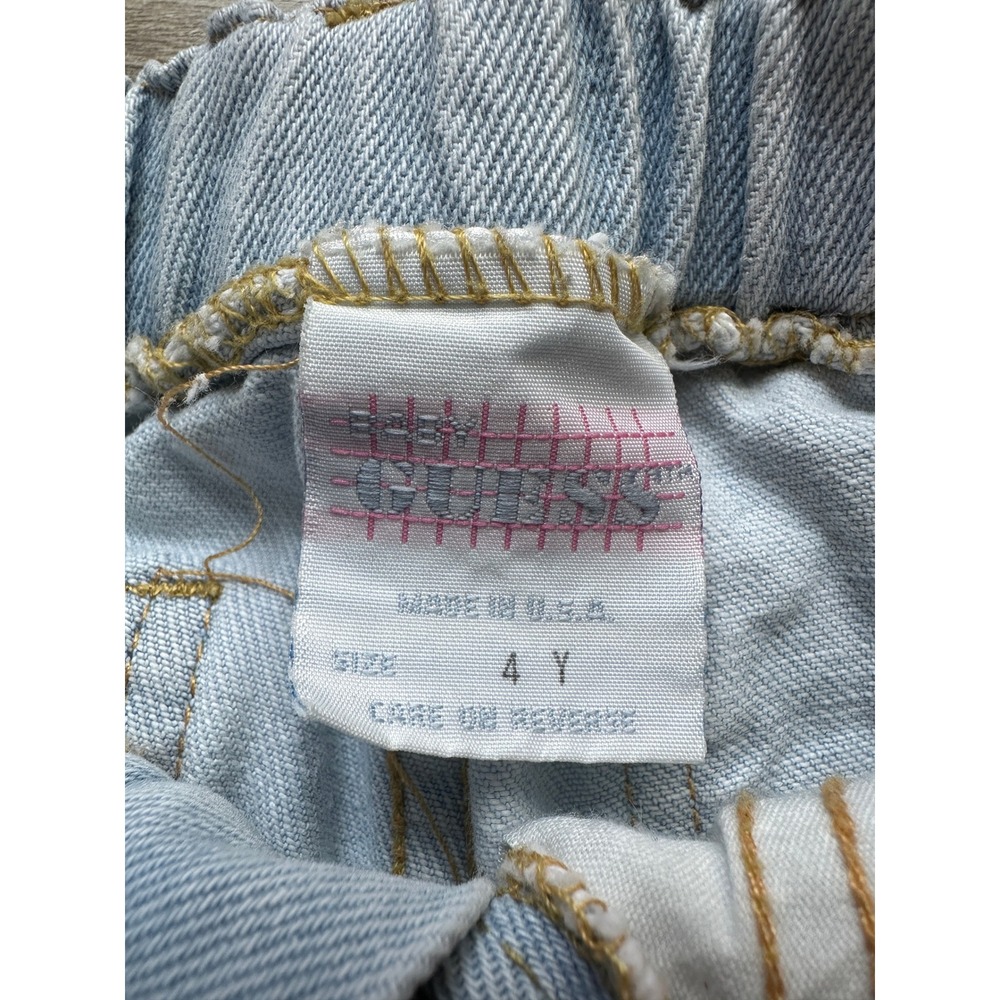 Vintage Baby Guess Light Wash Denim Shorts Size 4Y Button Fly - Picture 10 of 14